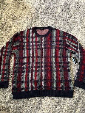 Good Good Golf Men's Plaid Crewneck Sweater Sz 2XL NEW W TAG